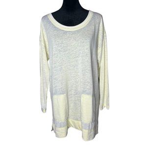NWT Soft Surroundings Afternoon Walk Cotton Blend Scoop Neck Yellow Tunic Top PM